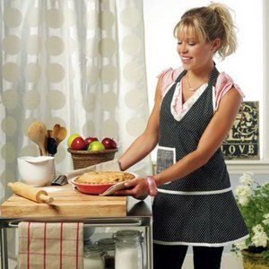 Weddingstar  Retro Style Mini Dot Apron with V-Neck - NWT